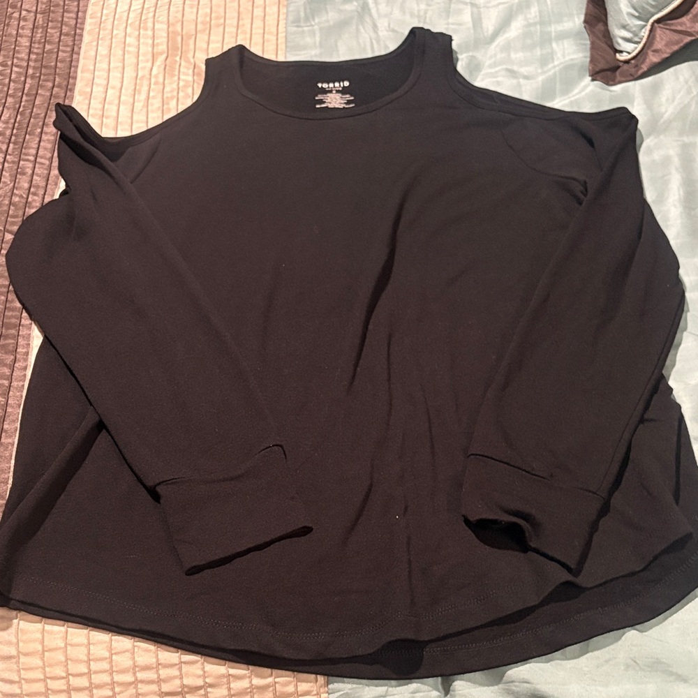 Torrid Black Cold Shoulder Top